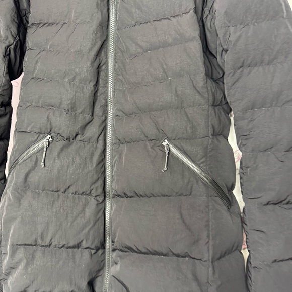 LOLE coat jacket parka feather duck down puffer long style past bum fur hood - Picture 14 of 15